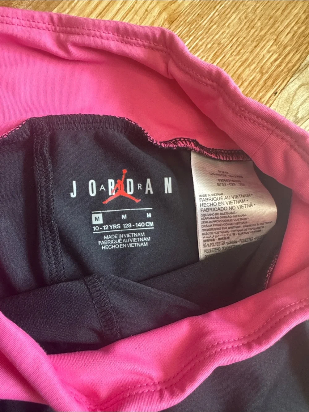 Nike Jordan Kids' Black Track Pants & Leggings Set with Orange & Pink Accents - Picture 4 of 11